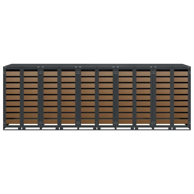 vidaXL Ratiņu tvertņu glabāšana 3 tvertņiem 340 x 77.5 x 115.5 cm