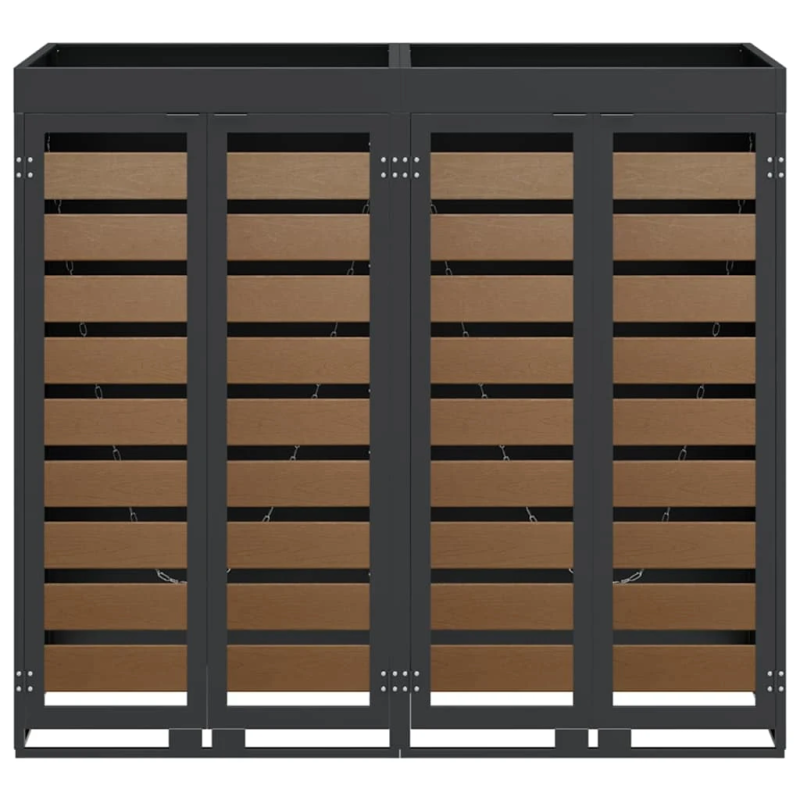 vidaXL Ratiņu tvertņu glabāšana 3 tvertņiem 340 x 77.5 x 115.5 cm