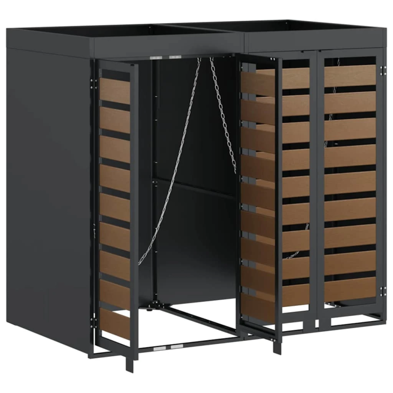 vidaXL Ratiņu tvertņu glabāšana 3 tvertņiem 340 x 77.5 x 115.5 cm