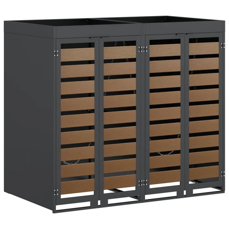 vidaXL Ratiņu tvertņu glabāšana 3 tvertņiem 340 x 77.5 x 115.5 cm