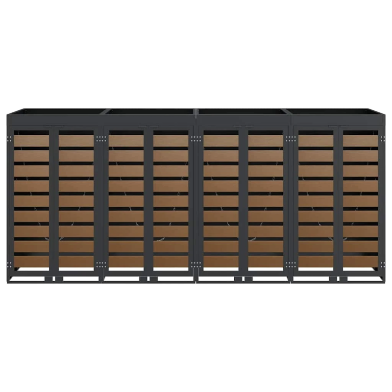 vidaXL Ratiņu tvertņu glabāšana 3 tvertņiem 340 x 77.5 x 115.5 cm