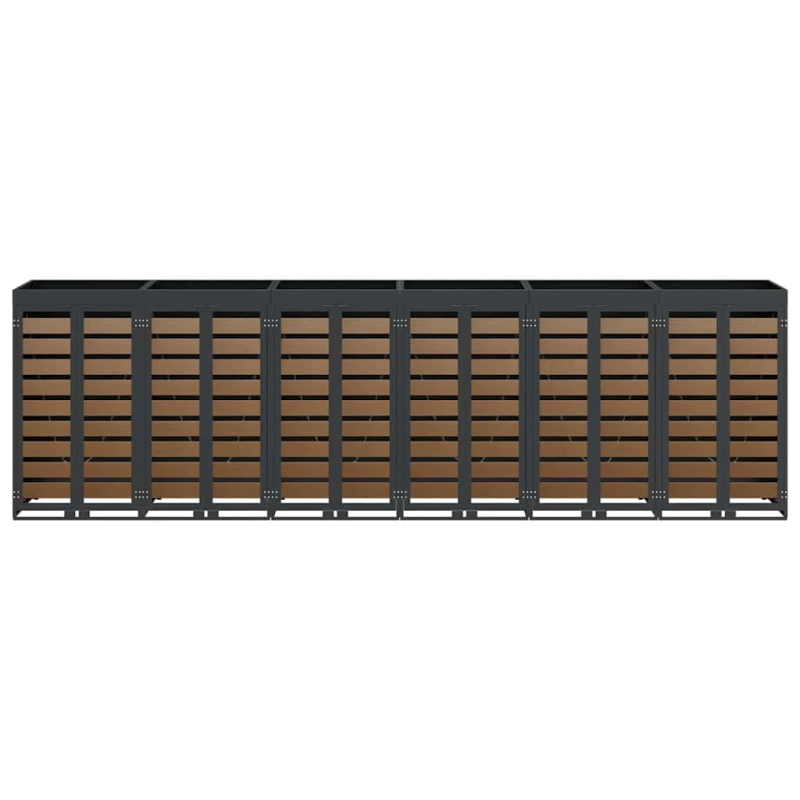 vidaXL Ratiņu tvertņu glabāšana 3 tvertņiem 340 x 77.5 x 115.5 cm