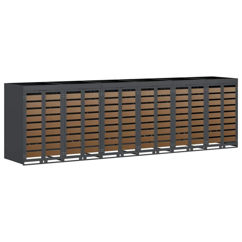 vidaXL Ratiņu tvertņu glabāšana 3 tvertņiem 340 x 77.5 x 115.5 cm