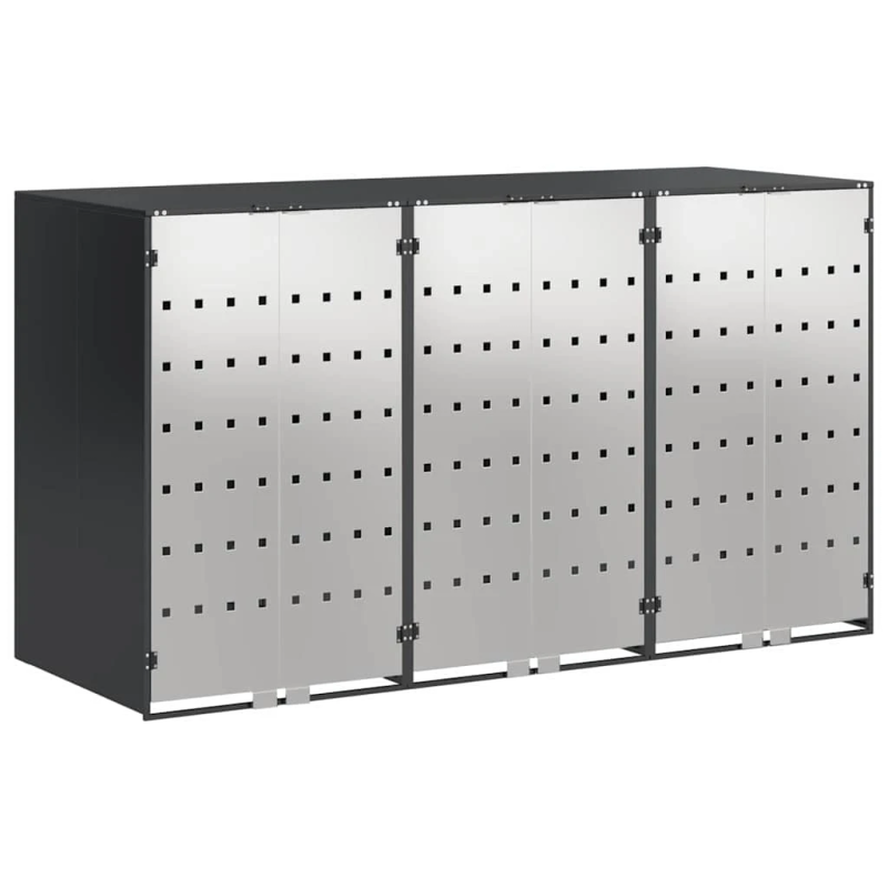 vidaXL Ratiņu tvertņu glabāšana 3 tvertņiem 340 x 77.5 x 115.5 cm