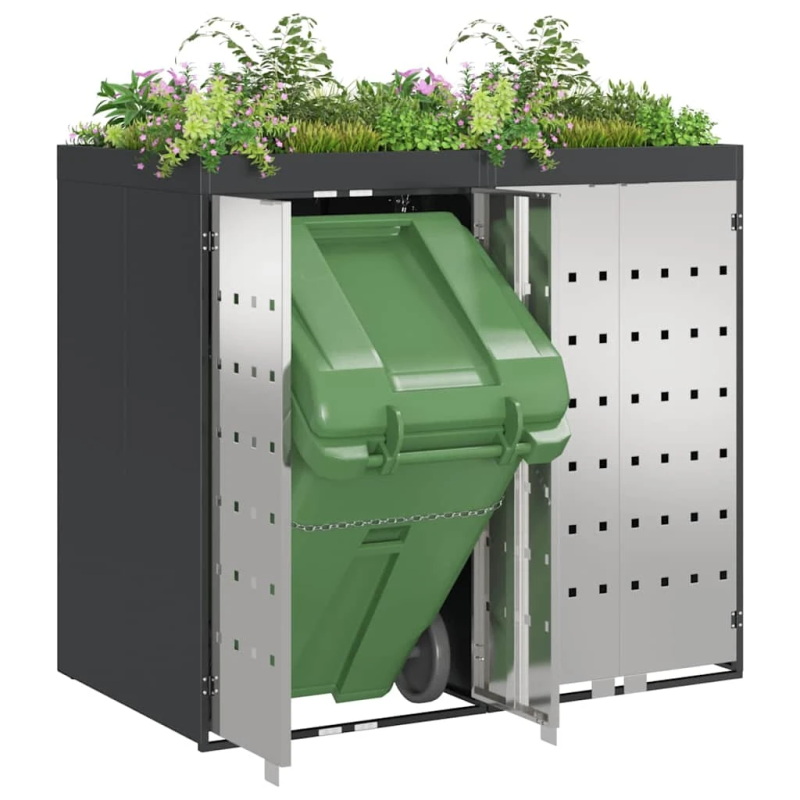 vidaXL Ratiņu tvertņu glabāšana 3 tvertņiem 340 x 77.5 x 115.5 cm