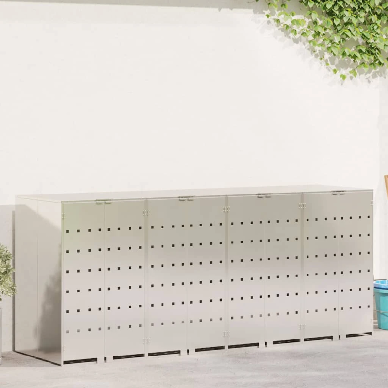 vidaXL Ratiņu tvertņu glabāšana 3 tvertņiem 340 x 77.5 x 115.5 cm