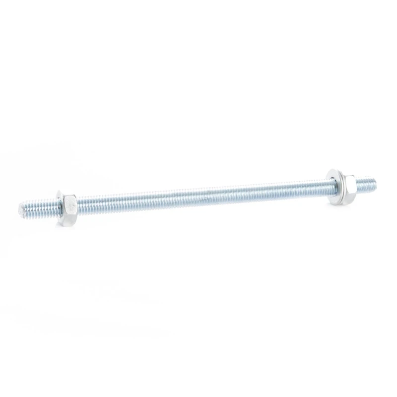 Stienis ar 2 skrūvēm un 2 uzgriežņiem. M10 x 200 mm