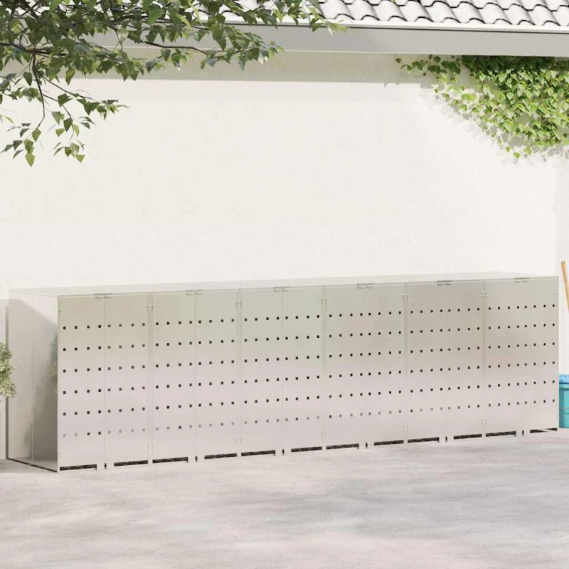 vidaXL Ratiņu tvertņu glabāšana 3 tvertņiem 340 x 77.5 x 115.5 cm