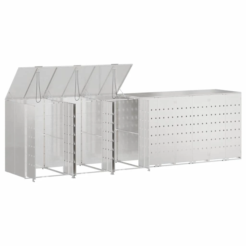 vidaXL Ratiņu tvertņu glabāšana 3 tvertņiem 340 x 77.5 x 115.5 cm