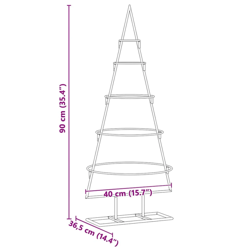 vidaXL Metāla Ziemassvētku koks Zelts 90 cm Pulverkrāsots tērauds
