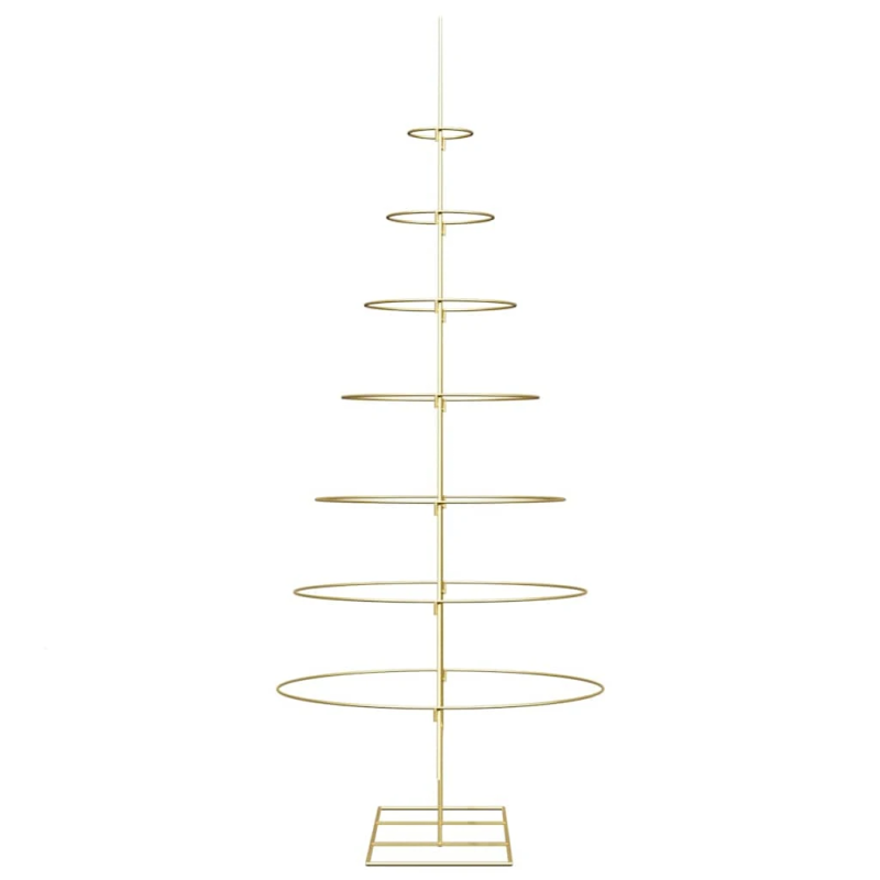 vidaXL Metāla Ziemassvētku koks Zelts 210 cm Pulverkrāsots tērauds
