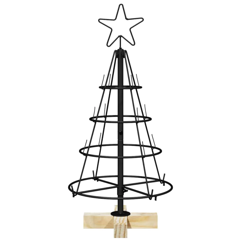 vidaXL Ziemassvētku konusu koks ar statīvu Melna 60 cm Tērauds