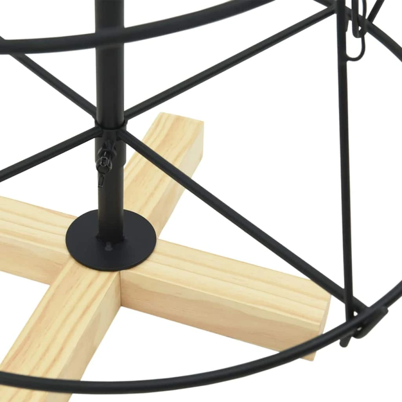 vidaXL Ziemassvētku konusu koks ar statīvu Melna 125 cm Tērauds