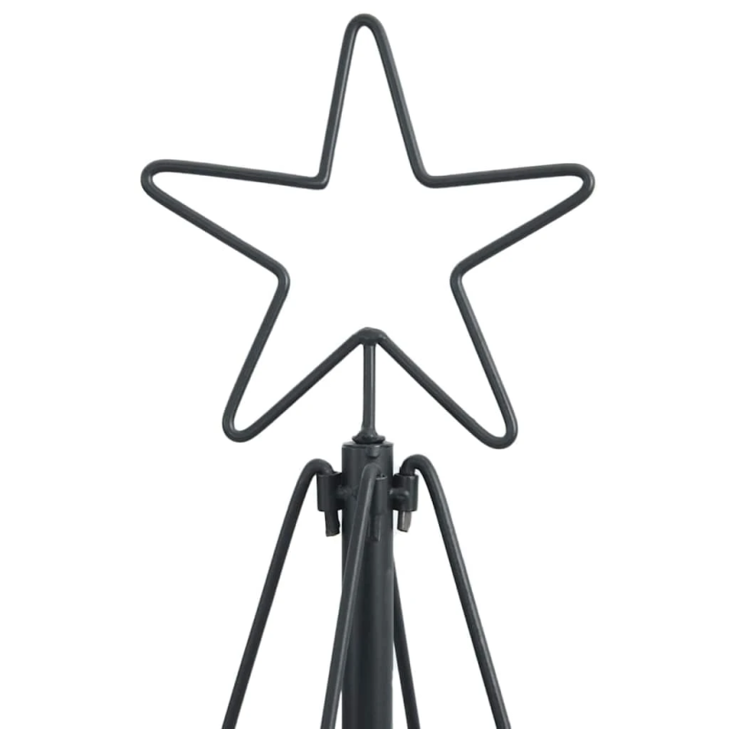 vidaXL Ziemassvētku konusu koks ar statīvu Melna 150 cm Tērauds