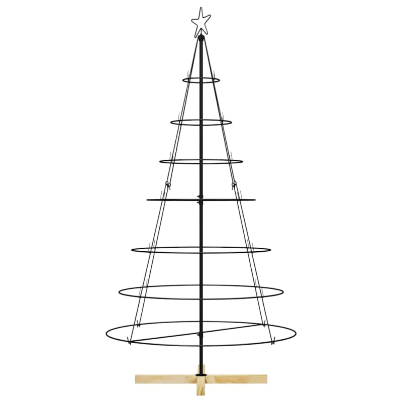 vidaXL Ziemassvētku konusu koks ar statīvu Melna 180 cm Tērauds