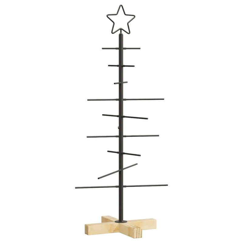 vidaXL Metāla Ziemassvētku koks Melna 90 cm Pulverkrāsots tērauds