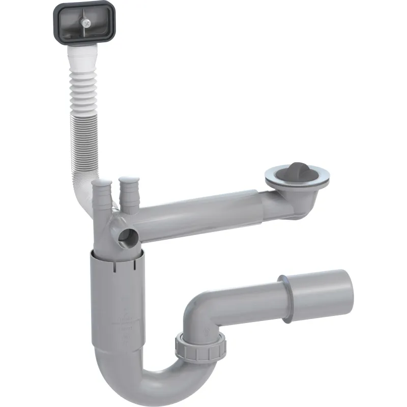 Sifons 1 1-2X50mm dub. ar izpl., pārpl., veļas maš.