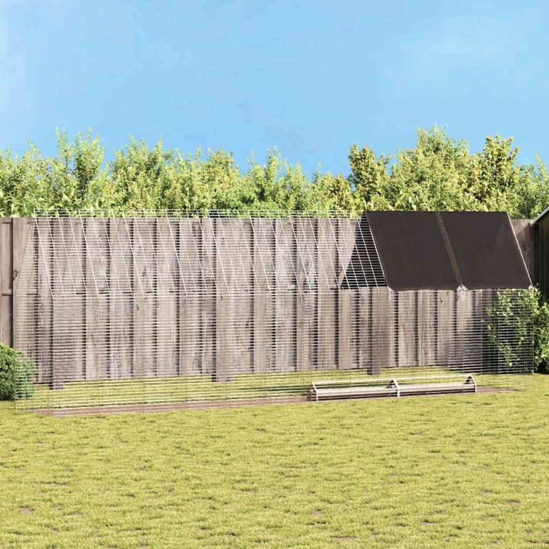 vidaXL Vistu būris 2 pcs Sudraba 600 x 100 x 210 cm Cinkots tērauds