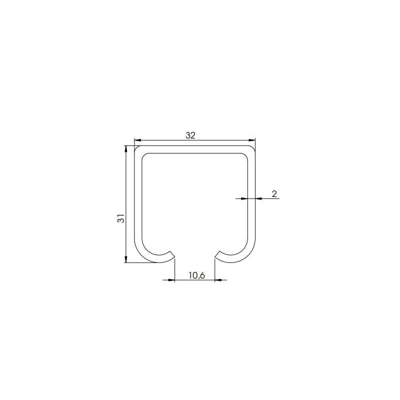 Sliede bīdāmo sistēmu ,k-100-2.0m,