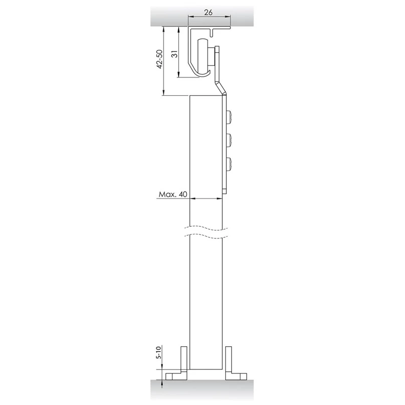 Bīdāmo durvju sistema 365-1200 10302