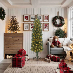 vidaXL Mākslīgā Ziemassvētku eglīte su 300 LED ar statīvu Zaļa 180 cm