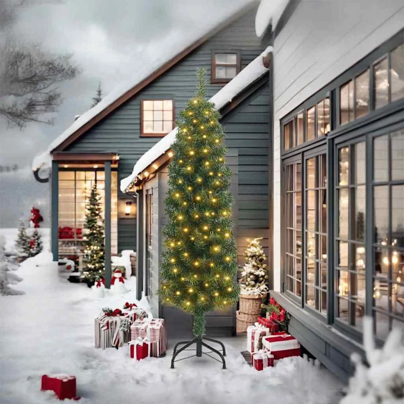 vidaXL Mākslīgā Ziemassvētku eglīte su 300 LED ar statīvu Zaļa 240 cm