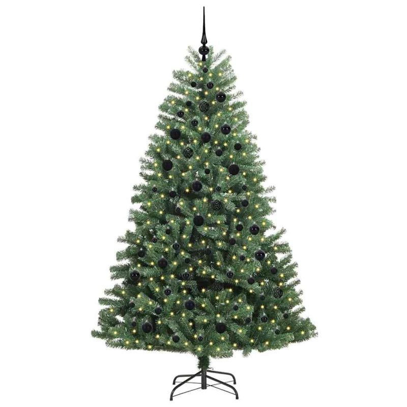 vidaXL Mākslīgā Saliekamā Ziemassvētku Egle Zaļa 210 cm PVC un metāls