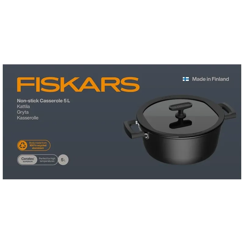 Casserole hard face 5l with lid