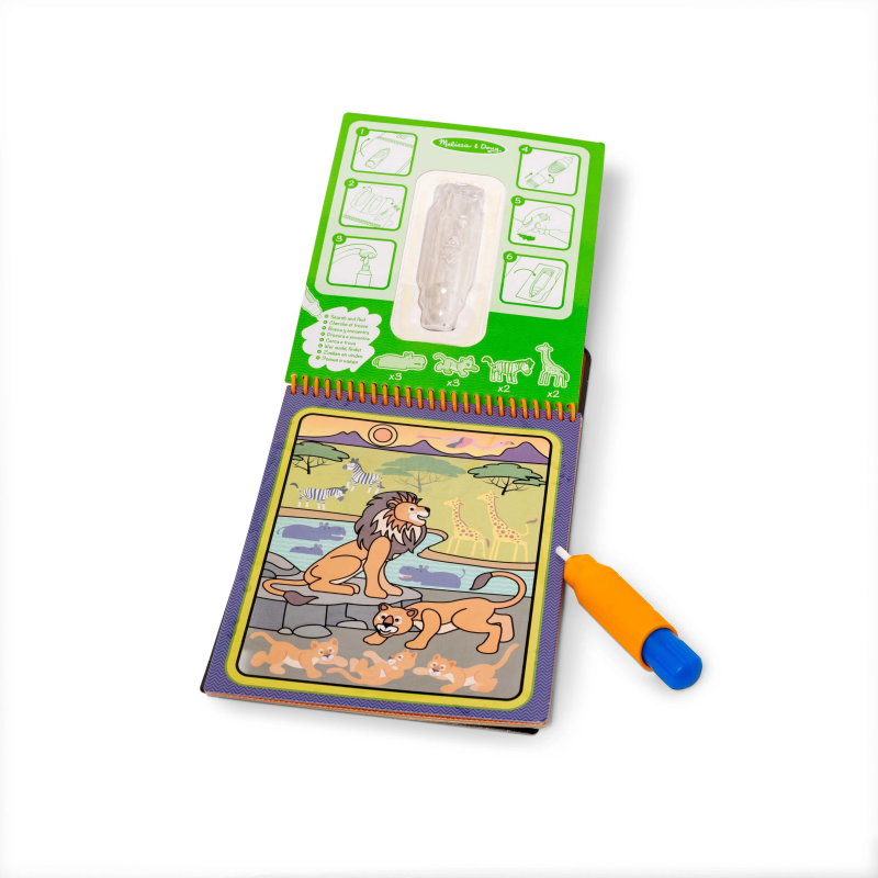 MELISSA & DOUG Ūdens krāsojamā grāmata Water Wow! – Safari