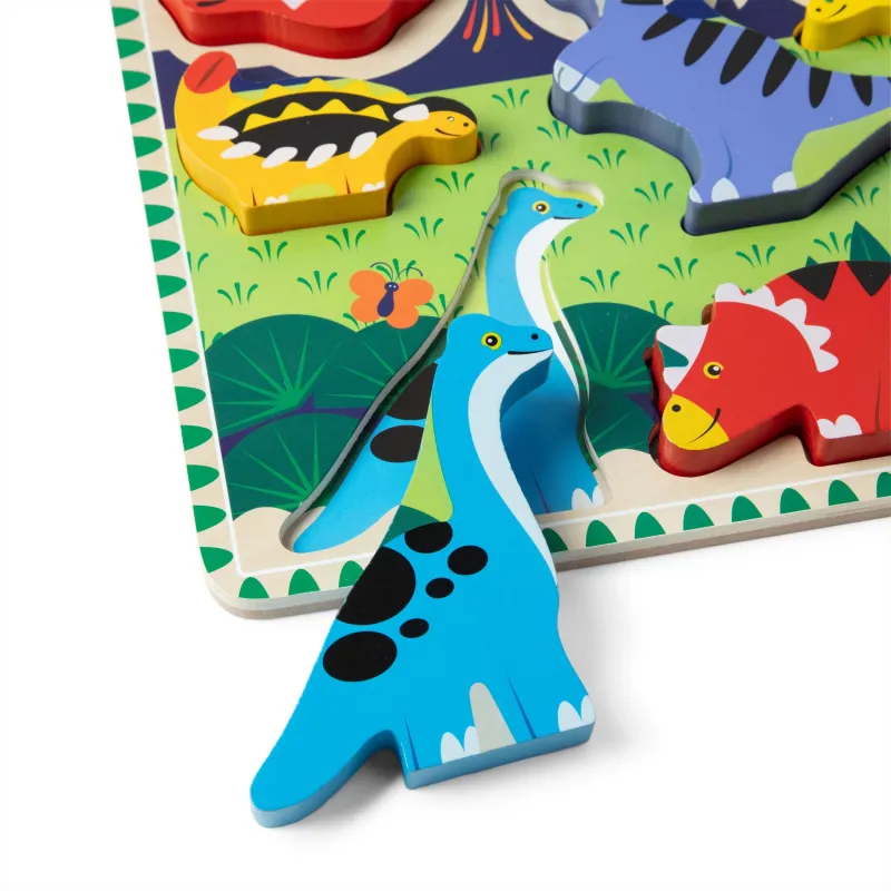 MELISSA & DOUG Dinozauru puzle ar lieliem gabaliem