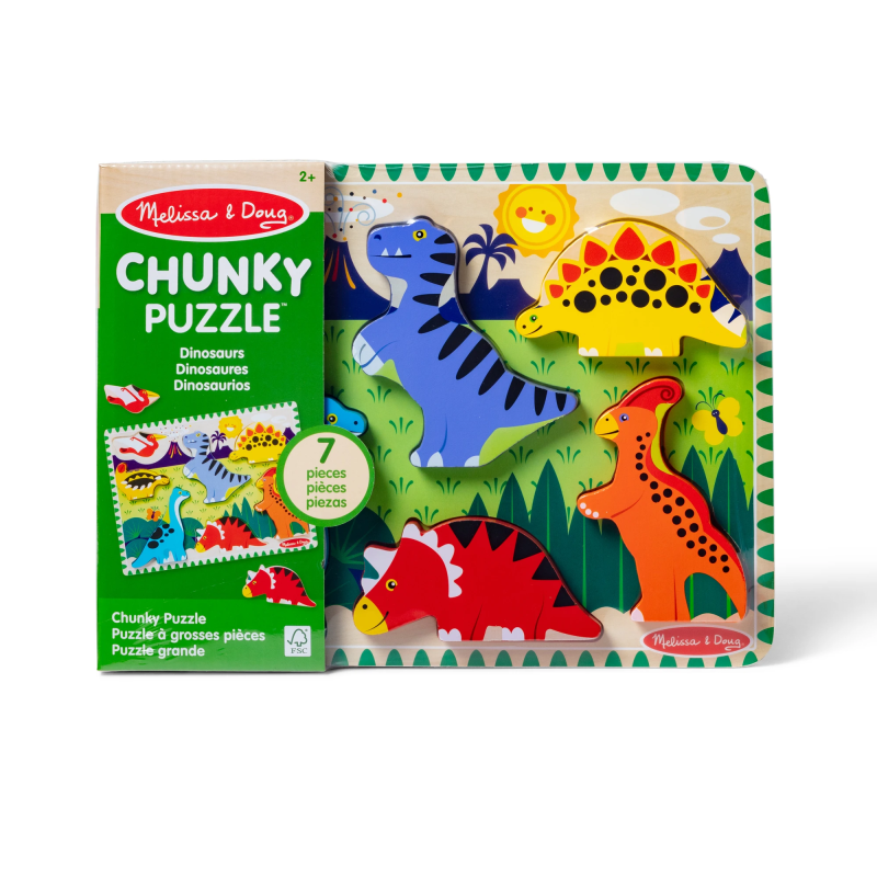MELISSA & DOUG Dinozauru puzle ar lieliem gabaliem