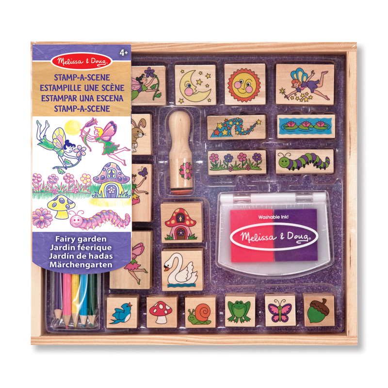 MELISSA & DOUG Zīmogu komplekts Pasaku dārzs