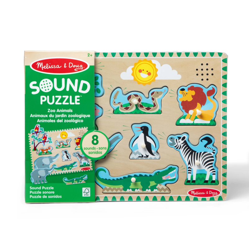 MELISSA & DOUG Puzle ar skaņu Zooloģiskā dārza dzīvnieki