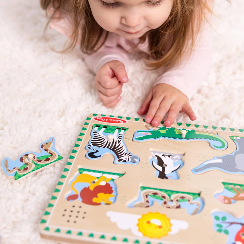 MELISSA & DOUG Puzle ar skaņu Zooloģiskā dārza dzīvnieki