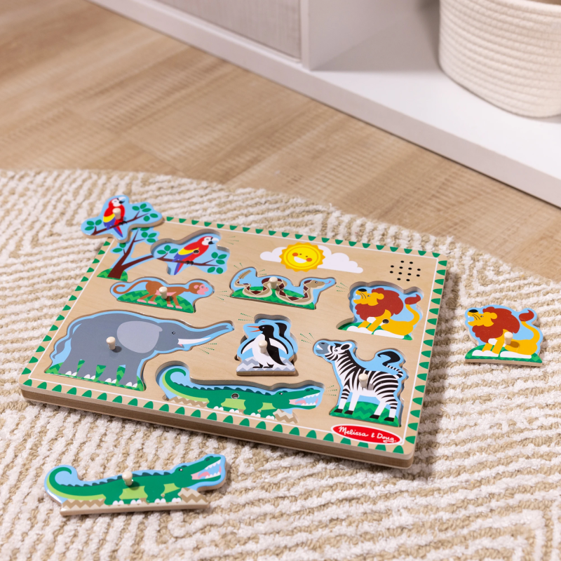MELISSA & DOUG Puzle ar skaņu Zooloģiskā dārza dzīvnieki