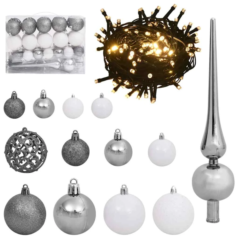 vidaXL Mākslīgā Ziemassvētku eglīte su 150 LED ar statīvu Balts 120 cm