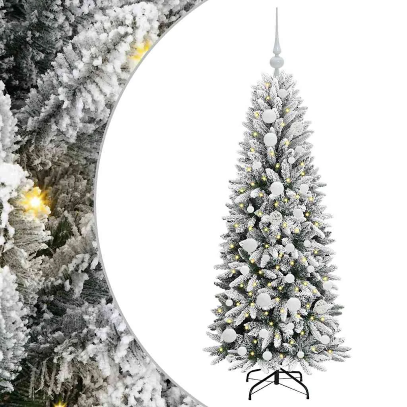 vidaXL Mākslīgā Ziemassvētku eglīte su 150 LED ar statīvu Balts 120 cm