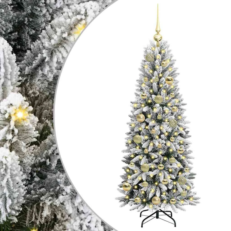 vidaXL Mākslīgā Ziemassvētku eglīte su 150 LED ar statīvu Balts 120 cm