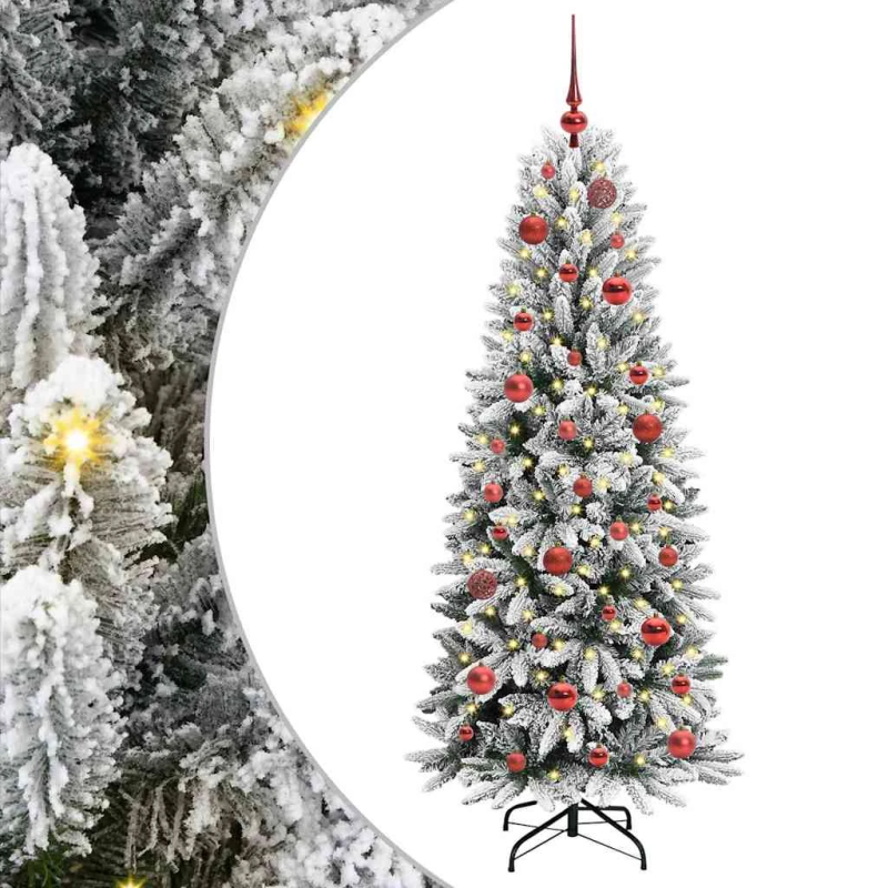 vidaXL Mākslīgā Ziemassvētku eglīte su 150 LED ar statīvu Balts 150 cm