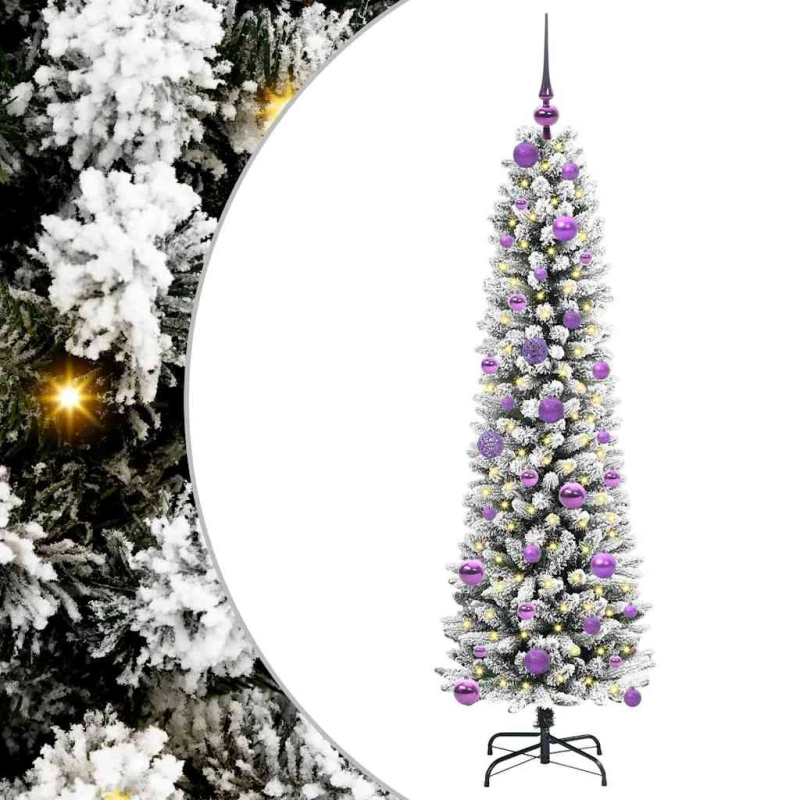 vidaXL Mākslīgā Ziemassvētku eglīte su 150 LED ar statīvu Balts 150 cm