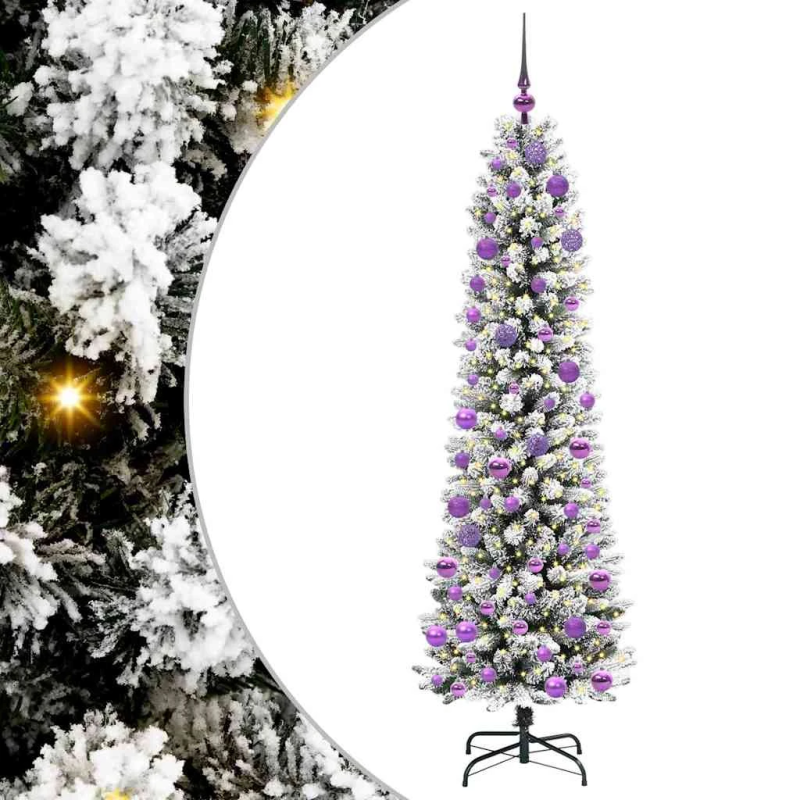 vidaXL Mākslīgā Ziemassvētku eglīte su 300 LED ar statīvu Balts 180 cm