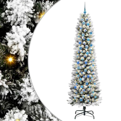 vidaXL Mākslīgā Ziemassvētku eglīte su 300 LED ar statīvu Balts 240 cm