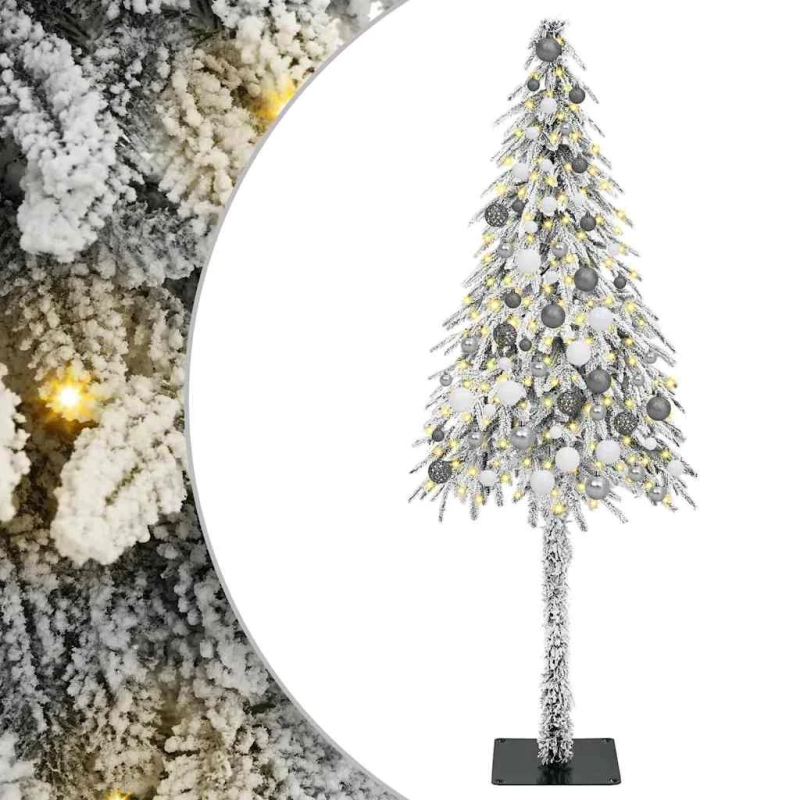vidaXL Ziemassvētku eglīte su 300 LED Balts 180 cm PE un tērauds