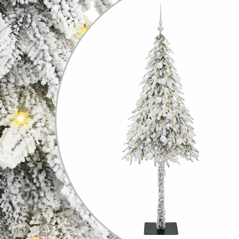 vidaXL Ziemassvētku eglīte su 300 LED Balts 180 cm PE un tērauds