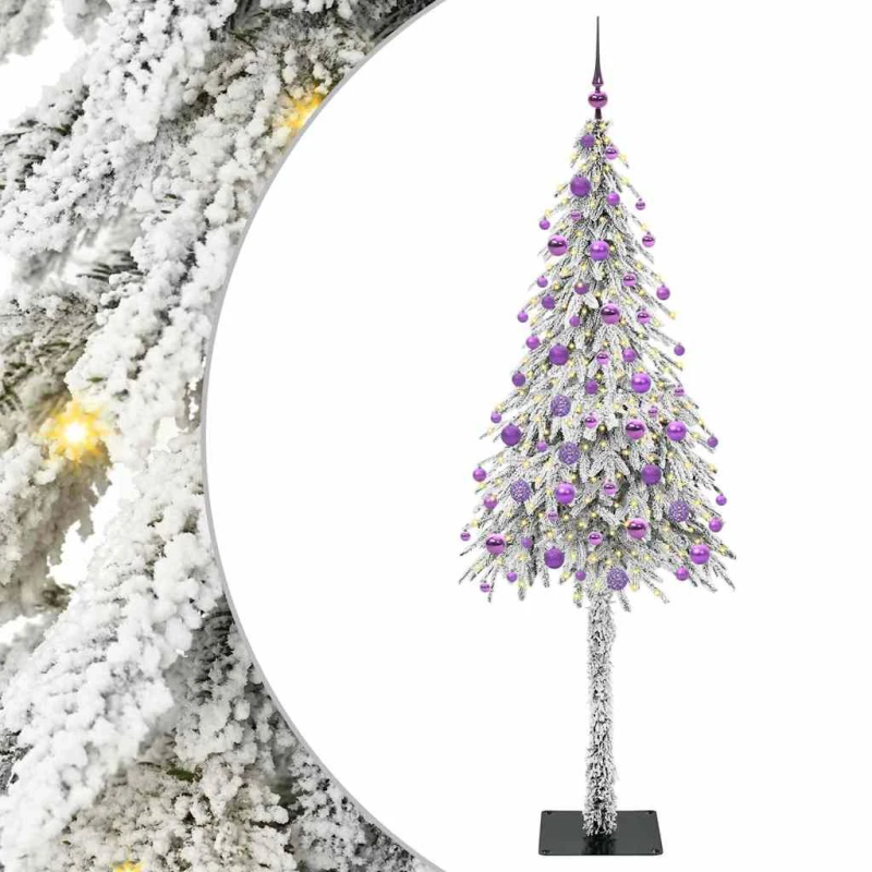 vidaXL Ziemassvētku eglīte su 300 LED Balts 180 cm PE un tērauds