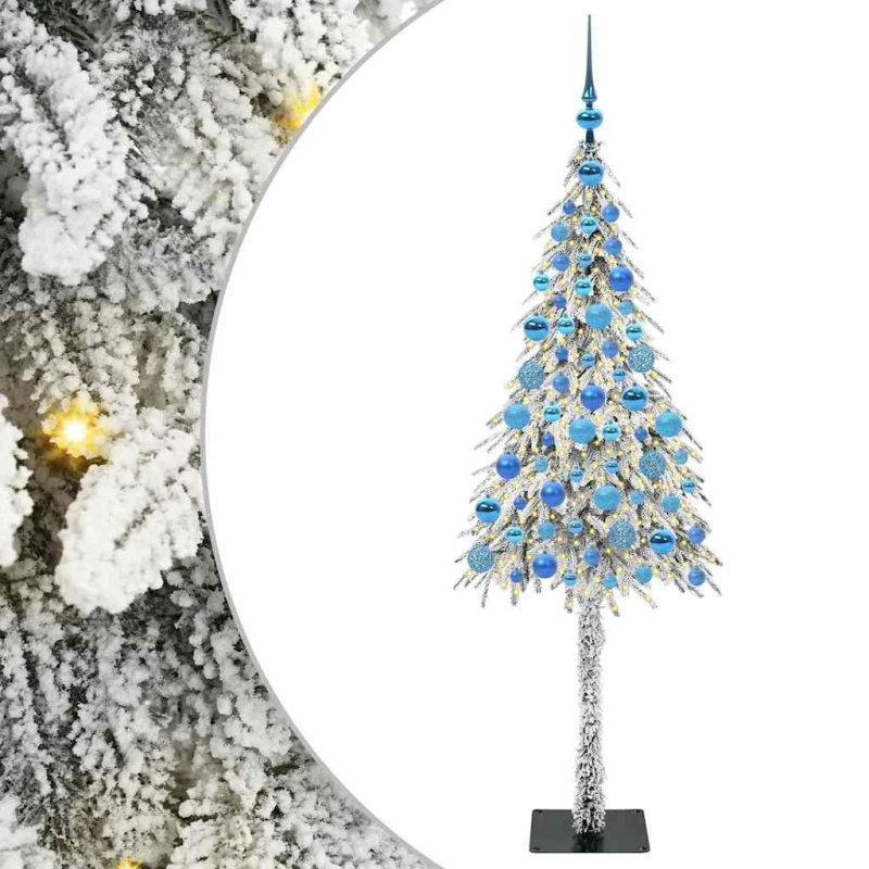 vidaXL Ziemassvētku eglīte su 300 LED Balts 180 cm PE un tērauds