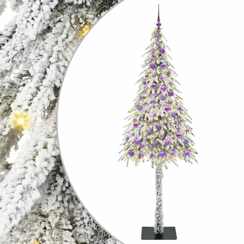 vidaXL Ziemassvētku eglīte su 300 LED Balts 210 cm PE un tērauds