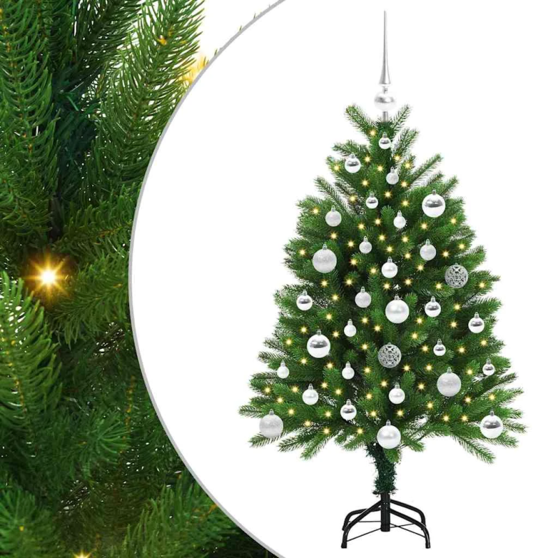 vidaXL Ziemassvētku eglīte su 150 LED ar statīvu Zaļa 120 cm PE
