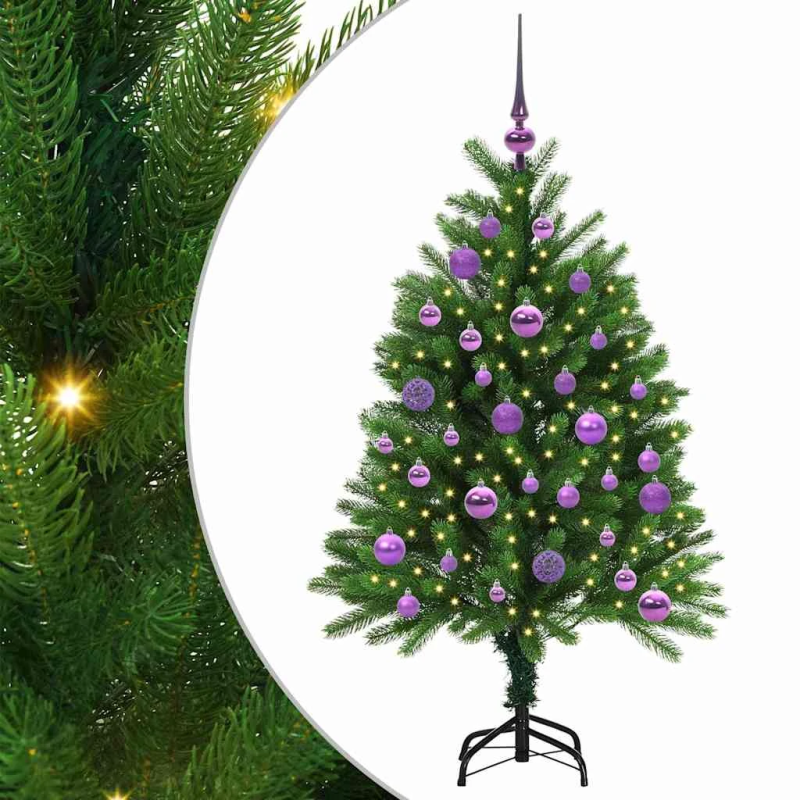 vidaXL Ziemassvētku eglīte su 150 LED ar statīvu Zaļa 120 cm PE