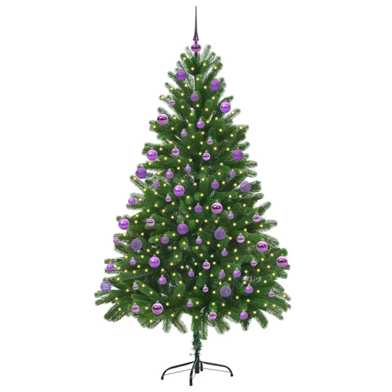vidaXL Kalėdų eglutė su 300 LED s stovu Žalia 210 cm PE
